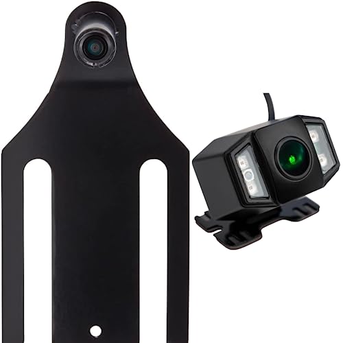 EchoMaster Jeep Wrangler JK Spare Tire Mount AHD Waterproof Backup Camera with Parking Lines + HD Front Camera with Night Vision for Off-Road Driving Bundle