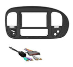 Double DIN Car Stereo Radio Install Kit (Black) Package Compatible with Ford F150 1997 & 1998 with Factory Amplifier