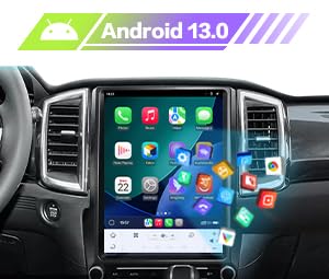 12.1 Inch Vertical Touch Screen Car Radio, 2+32GB GPS Navigation Multimedia Player Replacement for Ford Everest Ranger 2015-2021 (Auto AC Models) Upgrade Tesla Style Head Unit