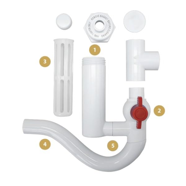 (Pack of 5) Combat P-Trap | Easy-Cleaning HVAC P-Trap with Tab Dispenser | No Venting Needed | Replaces Traditional HVAC P-Traps & Insulation | Compatible with Most Furnace & AC Systems
