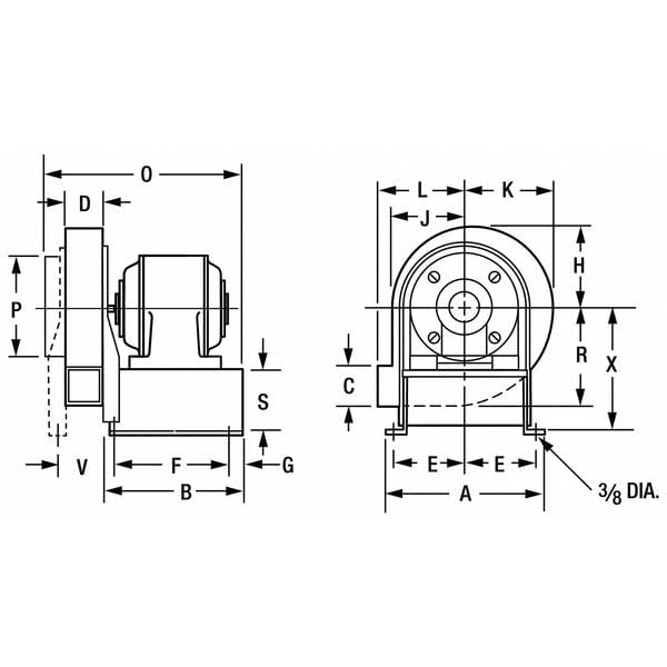Dayton 4C108 Blower, 10-9/16 in, Degrees_Fahrenheit, to Volts, Amps, (