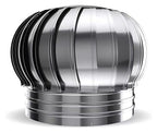 Home Use 304 Stainless Steel Wind Turbine Generator Kit Horizontal&Vertical, Off-Grid Battery Charging w/Controller, 3-in-1 Chimney Cap&Roof Ventilator