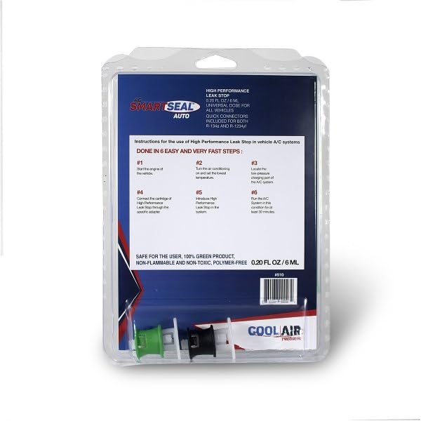 Quick Shot SmartSeal Auto A/C Leak Repair Kit Stop & Seal Metal & Rubber A/C Leaks for Car Air Conditioning, Includes Quick-Connect Adapters, Pack of (5)