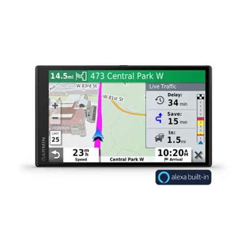 Garmin DriveSmart 65 with Amazon Alexa, Built-in Voice-Controlled GPS Navigator with 6.95” High-Res Display