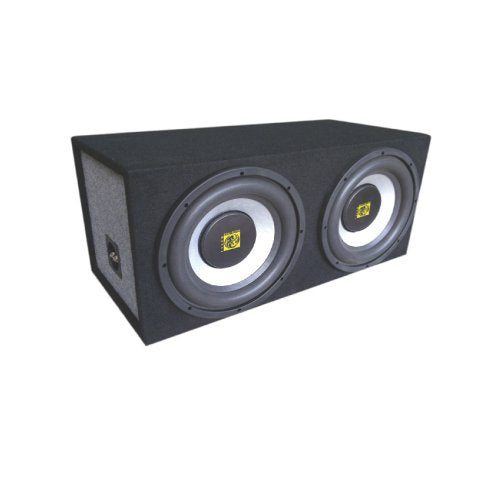 Audiotek AT-212WS Dual 12-Inch Bandpass Speaker Box System, 1400W Car Audio Bass Enclosure for Cars, Trucks and SUVs