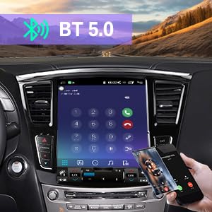 12.1" Car Stereo for Infiniti QX60 2014-2019,Android Radio Head Unit with Tesla Style Wireless CarPlay, Android Auto, GPS Navi, DSP, WiFi, Backup Camera (6+128GB)