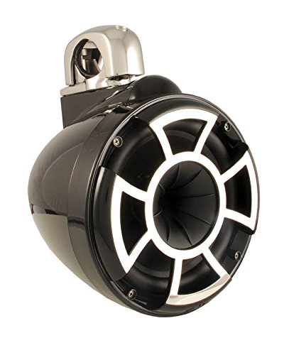 Wet Sounds REV10B-FC Black 10" Tower Speakers with Arc Audio KS-600.2 Amplifier with Wiring Kit