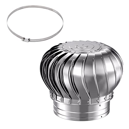 Off-Grid Home Horizontal Wind Turbine Generator Kits w/Blades & Charge Controller to Charge Off-Grid Batteries, 304 Stainless Steel Round Roof Ventilator Chimney Cap