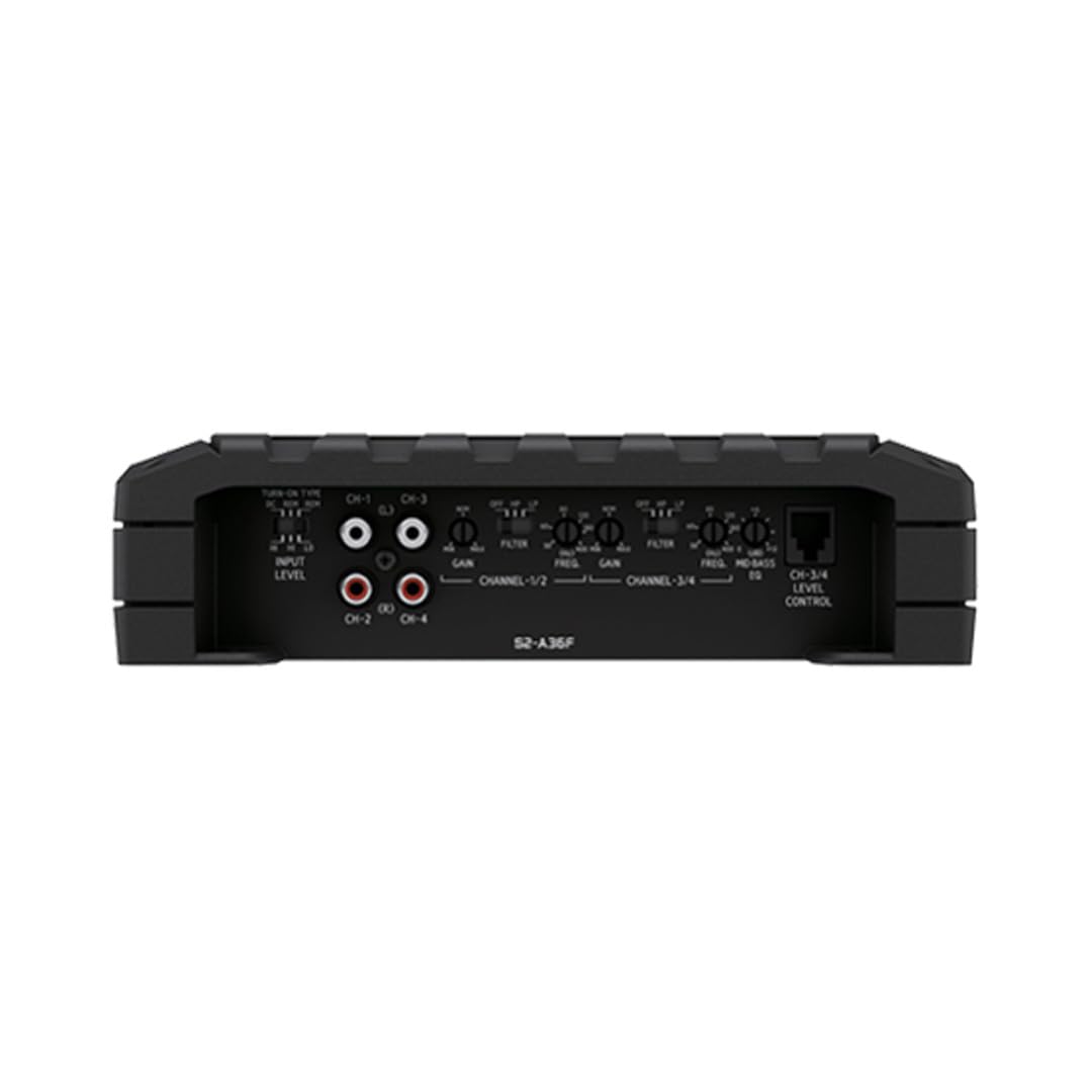 Alpine S2-A36F S-Series Class-D 4-Channel Amplifier, Hi-Res Certified, 60W x 4 @ 4 Ω, 90W x 4 @ 2 Ω