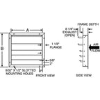 Dayton 36" Backdraft Damper / Wall Shutter, 36-1/2" x 36-1/2" Opening Required - 3C310
