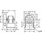 Dayton 4C108 Blower, 10-9/16 in, Degrees_Fahrenheit, to Volts, Amps, (