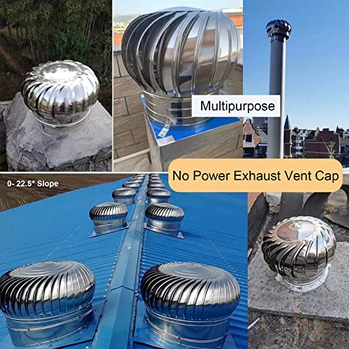 Off-Grid Home Horizontal Wind Turbine Generator Kits w/Blades & Charge Controller to Charge Off-Grid Batteries, 304 Stainless Steel Round Roof Ventilator Chimney Cap