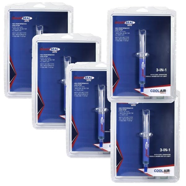 Quick Shot SmartSeal Auto A/C Leak Repair Kit Stop & Seal Metal & Rubber A/C Leaks for Car Air Conditioning, Includes Quick-Connect Adapters, Pack of (5)
