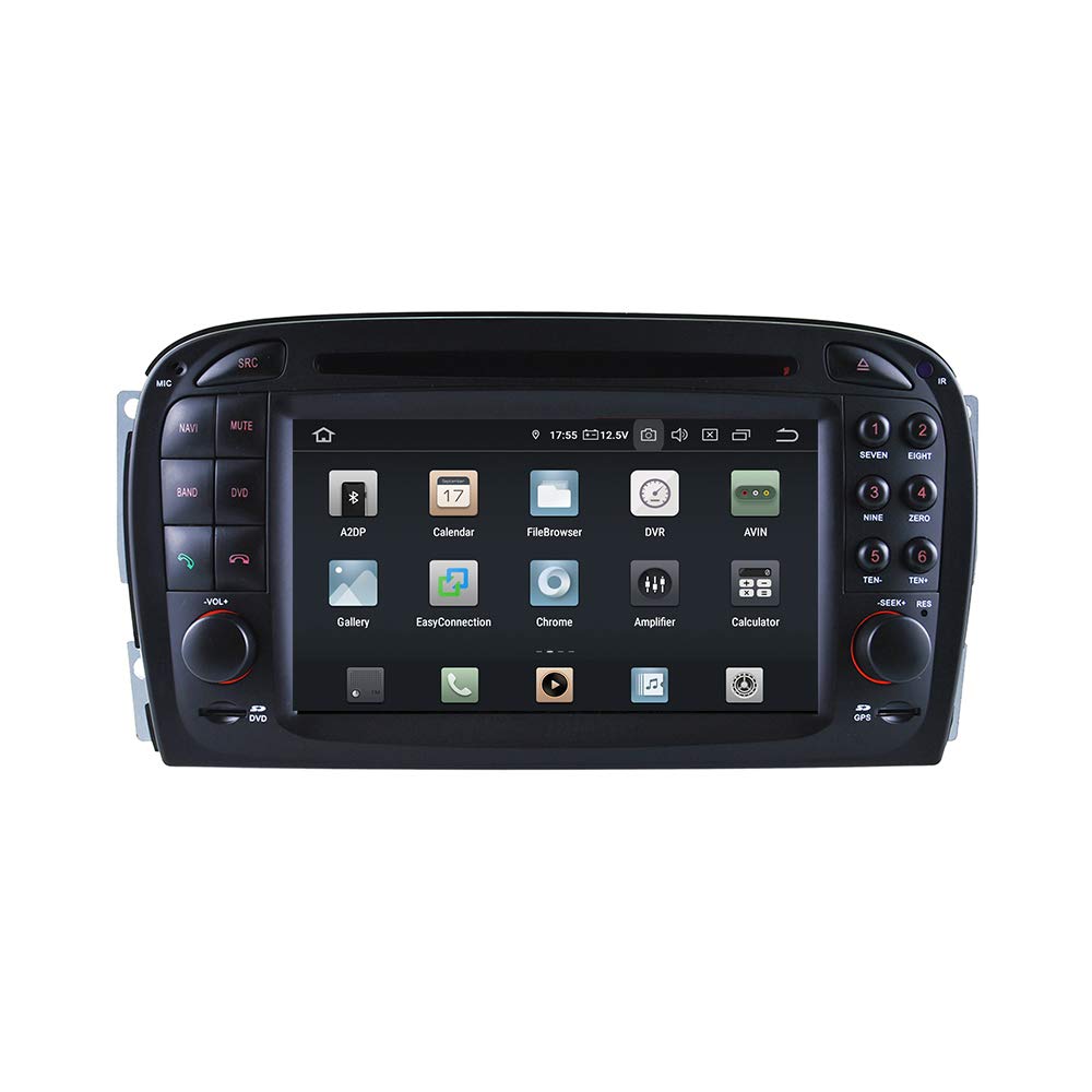 7" Touchscreen Navigation GPS Head Unit Radio CarPlay AndroidAuto WiFi Compatible with Mercedes R230 SL350 SL500 SL55 SL65 AMG with Bose / D2B Soundsystem