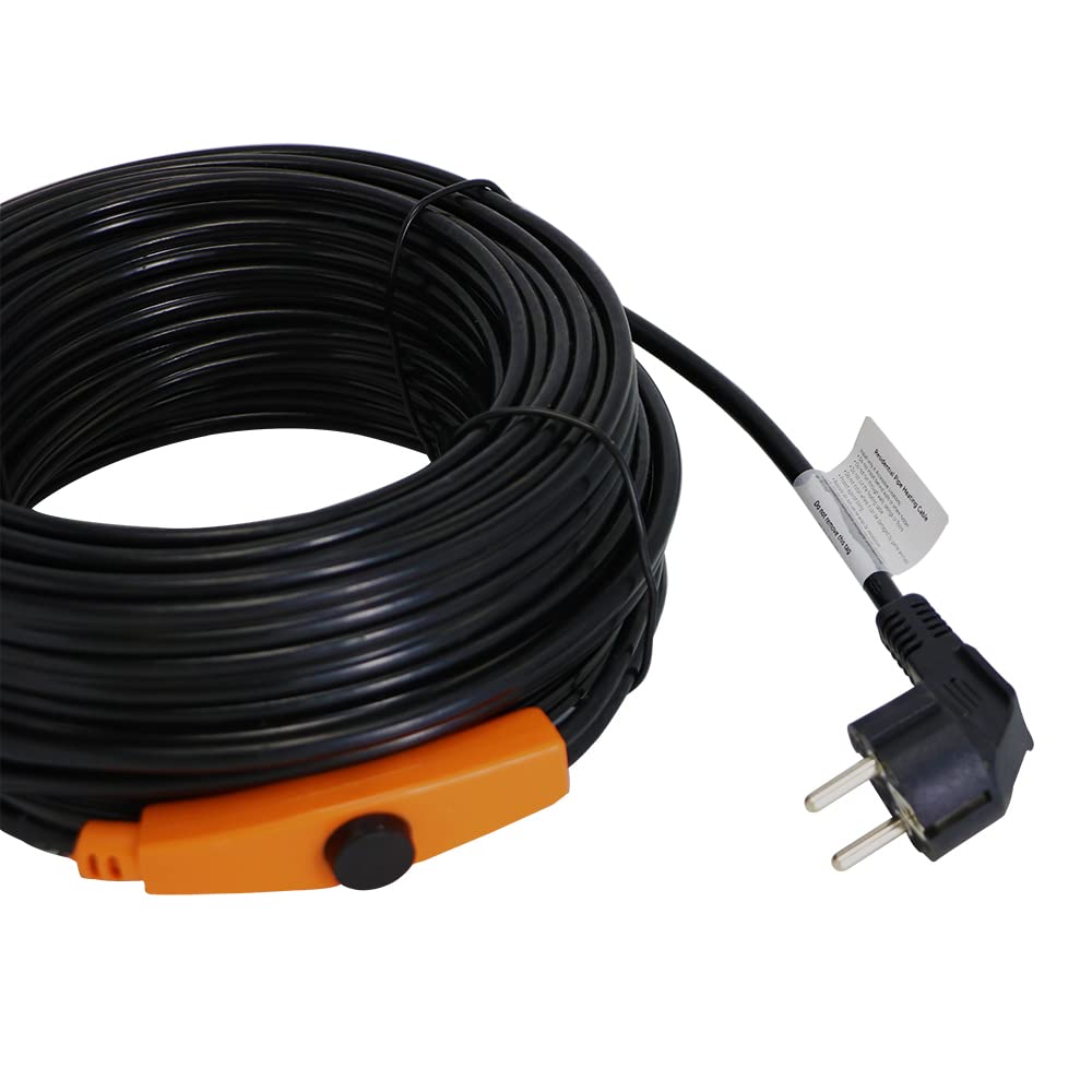 1~49m 16w/m Pipe Anti-Freeze Protection Self-regulating Heating Cable with Mini Temperature Controller Warm Wire Satisfied(8m (128W))