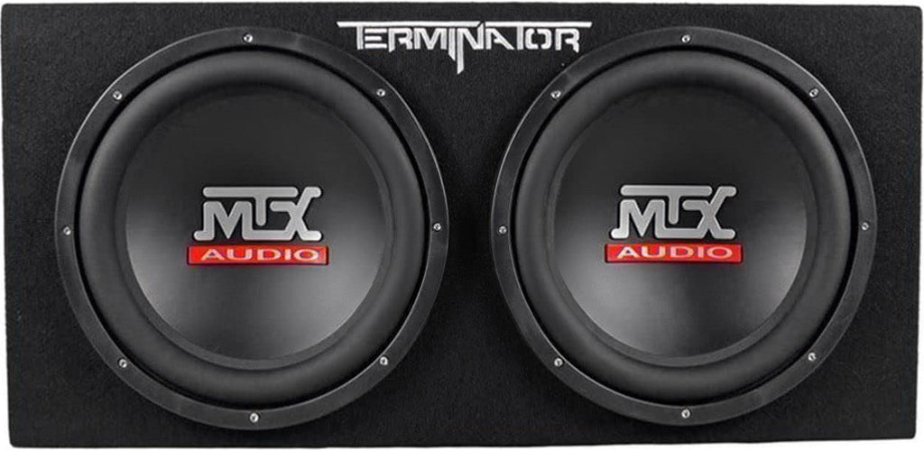 Audiosavings Bundle: Terminator TNP212D2 1200 Watt 2 Ohm Dual 12 Subwoofers/Sub Box/Amp Package Bundle with Free Dual 4" 30w Bluetooth Boombox Speaker w/USB, SD, LED+Remote (2 Items)