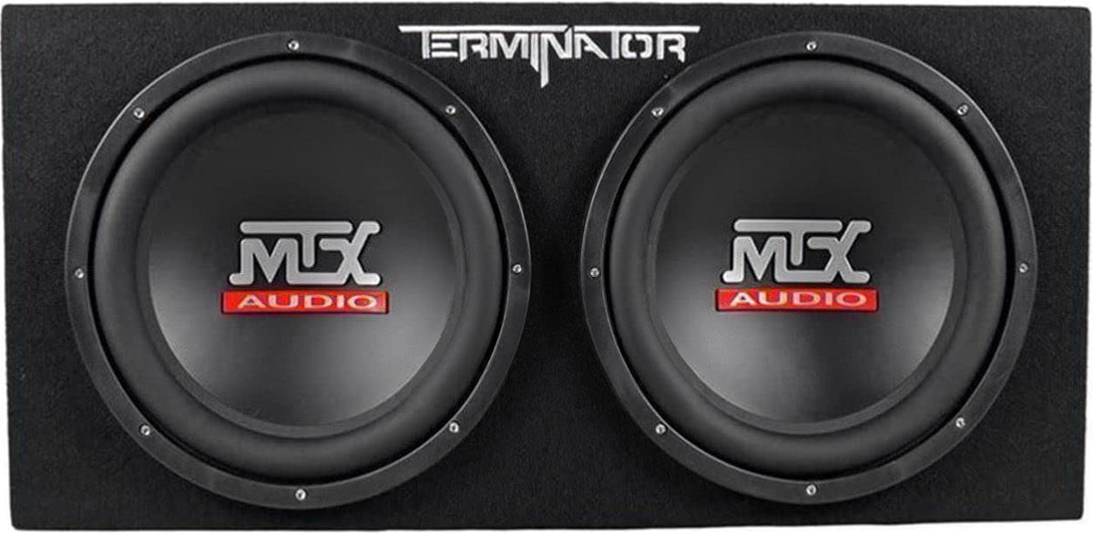Audiosavings Bundle: Terminator TNP212D2 1200 Watt 2 Ohm Dual 12 Subwoofers/Sub Box/Amp Package Bundle with Free Dual 4" 30w Bluetooth Boombox Speaker w/USB, SD, LED+Remote (2 Items)