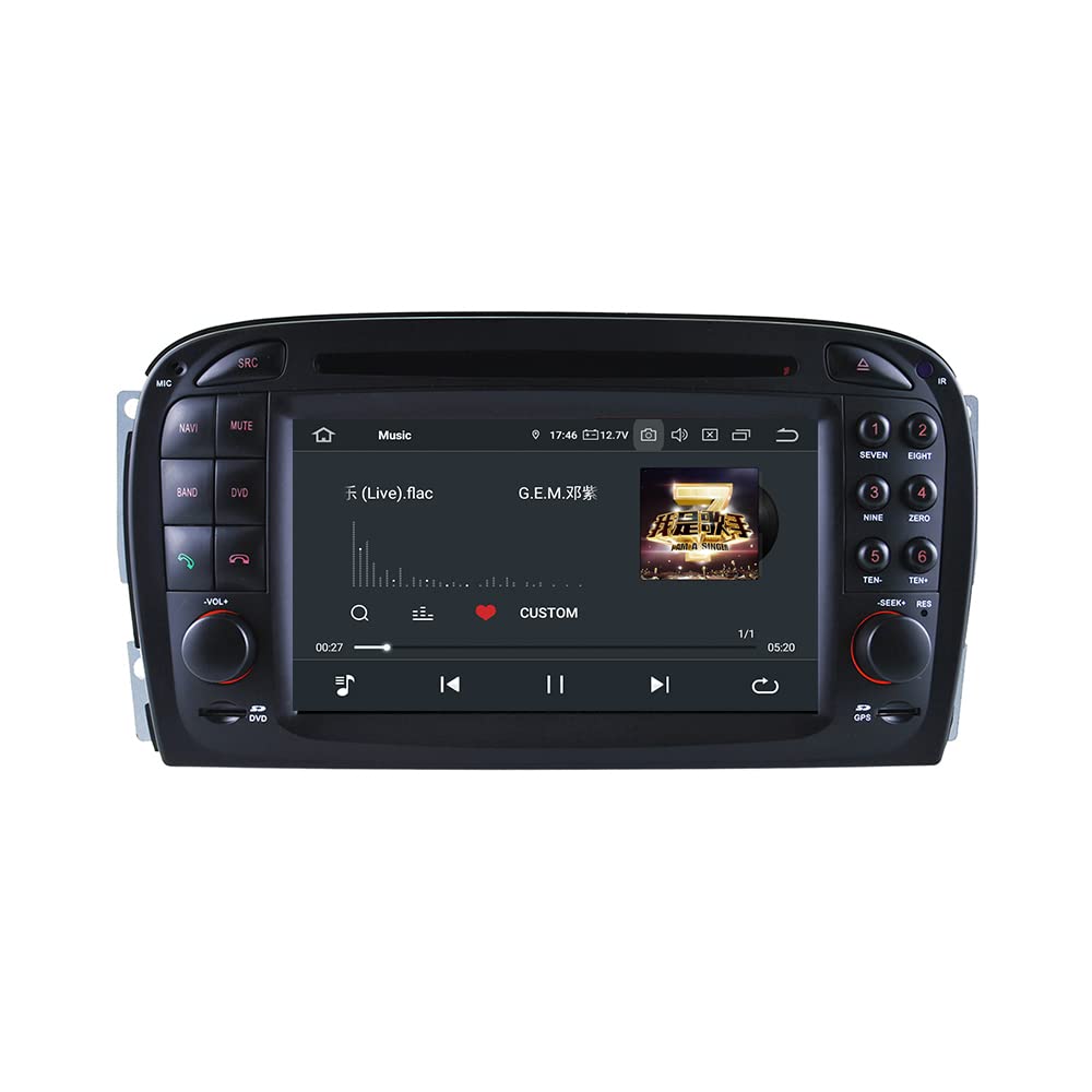 7" Touchscreen Navigation GPS Head Unit Radio CarPlay AndroidAuto WiFi Compatible with Mercedes R230 SL350 SL500 SL55 SL65 AMG with Bose / D2B Soundsystem
