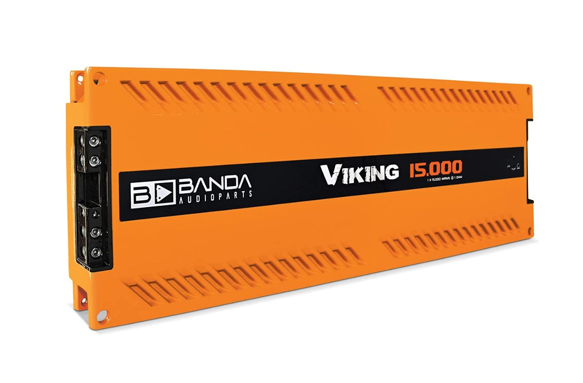 1-Channel Vehicle Audio Bass Amplifier - High-Powered Mono Bass Amplifier w/Subsonic Filter and Low Pass Filter Stable at 1 ohm, LED Indicators, Sound Specialization, Orange - Banda ICEX800.1ORANGE