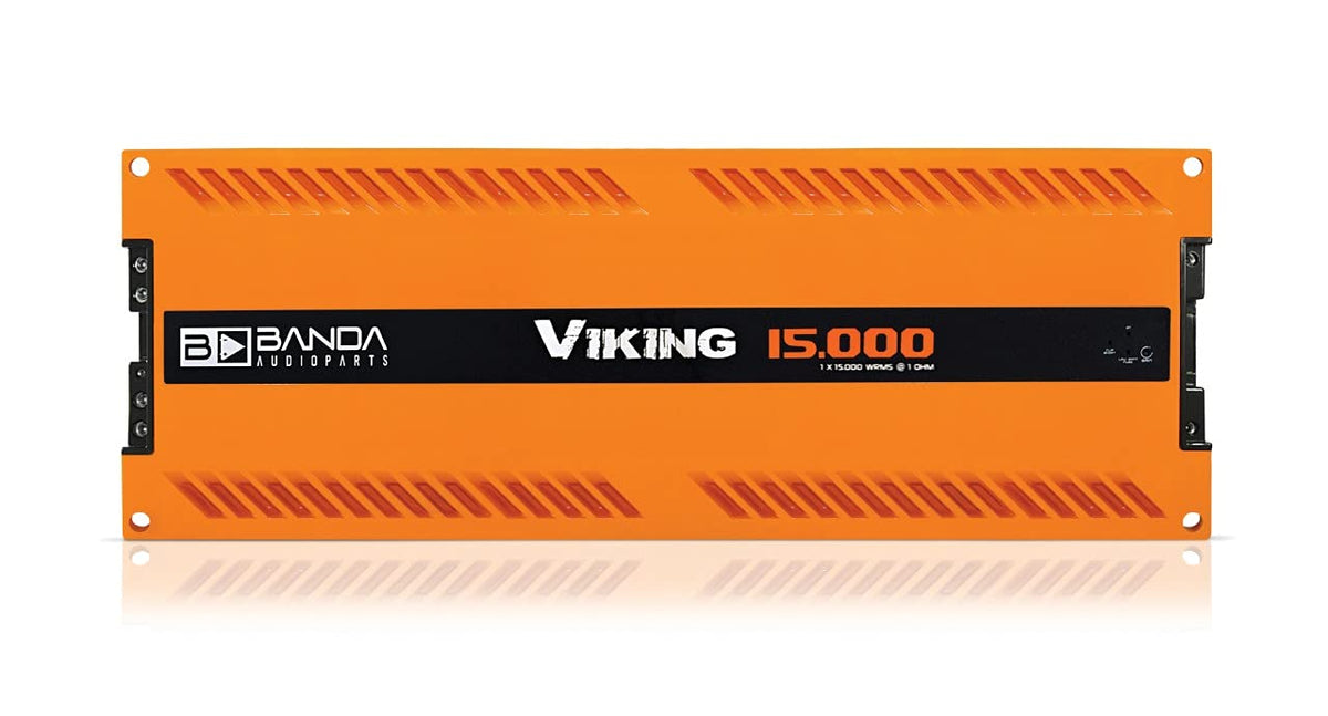 1-Channel Vehicle Audio Bass Amplifier - High-Powered Mono Bass Amplifier w/Subsonic Filter and Low Pass Filter Stable at 1 ohm, LED Indicators, Sound Specialization, Orange - Banda ICEX800.1ORANGE