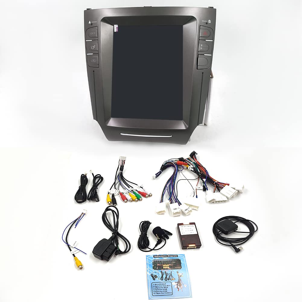 8+256 for Lexus IS250 IS350 2006 2007 2008 2009 2010 2011 2012 Android 14 Head Unit Car Radio Stereo GPS Naviation Tesla with Wireless Carplay Android Auto Multimedia Audio WiFi Bluetooth