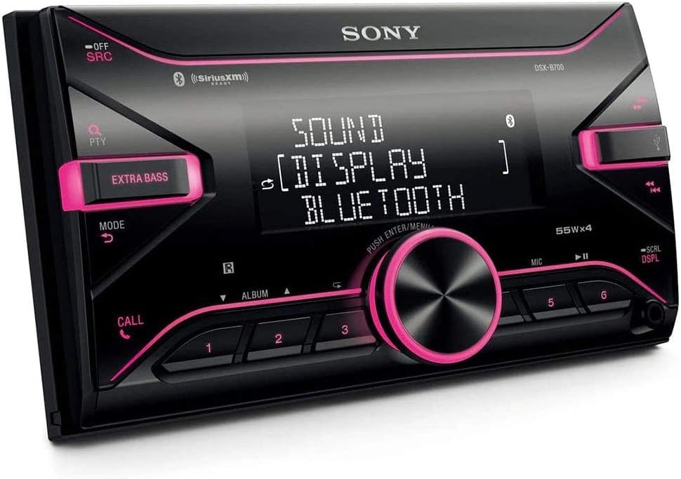 Sony DSX-B700 Double-DIN Media Receiver with Dual Bluetooth, SiriusXM Ready, Front USB, FLAC, 10-Band EQ + SXV300V1 SiriusXM Vehicle Tuner Bundle