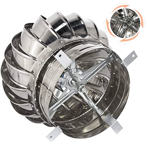 Off-Grid Home Horizontal Wind Turbine Generator Kits w/Blades & Charge Controller to Charge Off-Grid Batteries, 304 Stainless Steel Round Roof Ventilator Chimney Cap