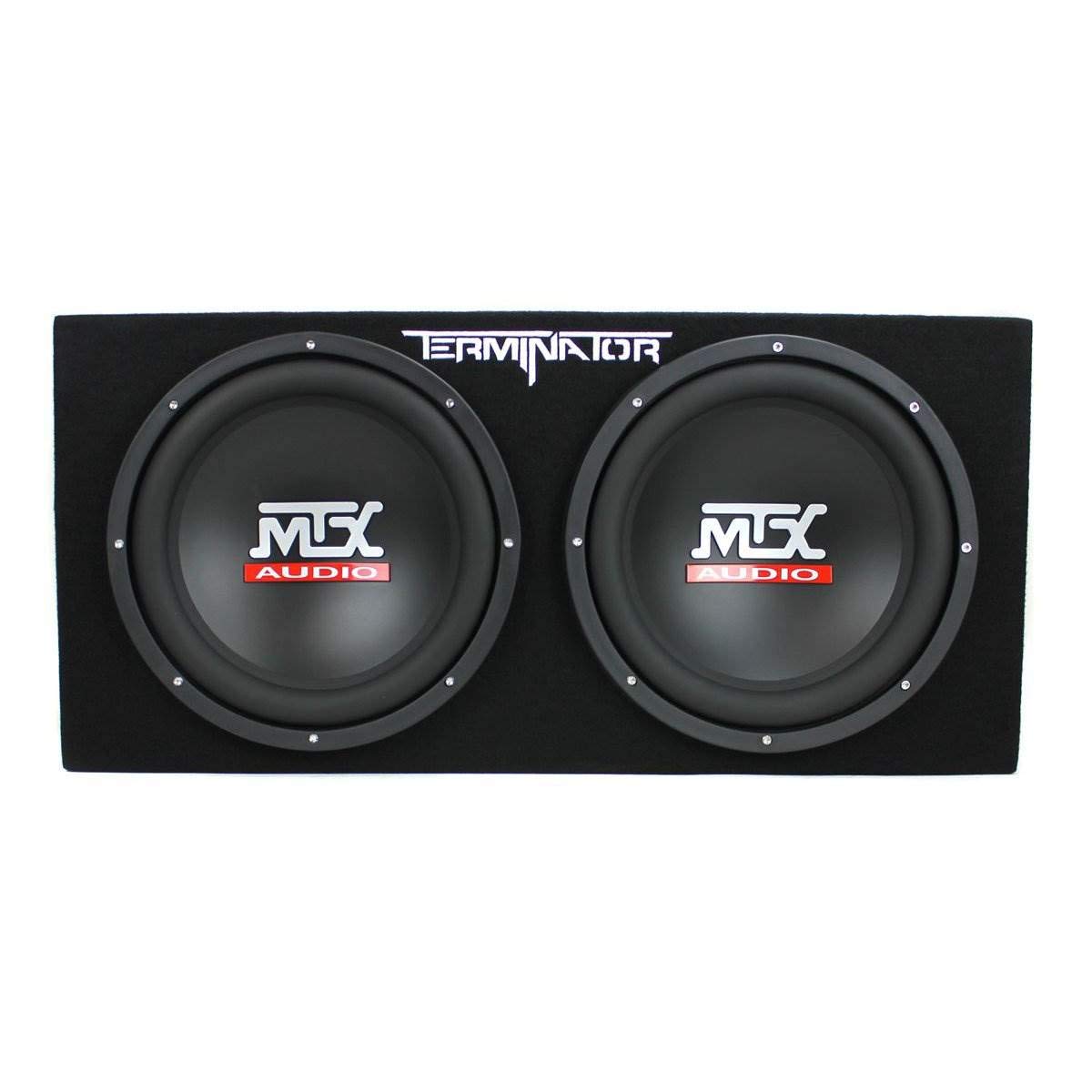 MTX Terminator Dual 12" Subwoofer Box w/Amp, Wiring Kit, & Capacitor