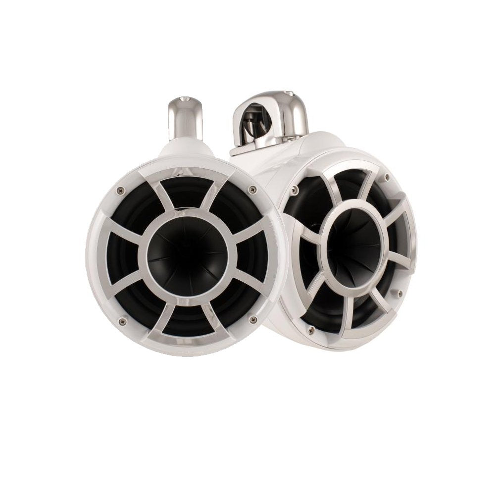 Wet Sounds REV10 10 in White Swivel Tower Speaker Bundle