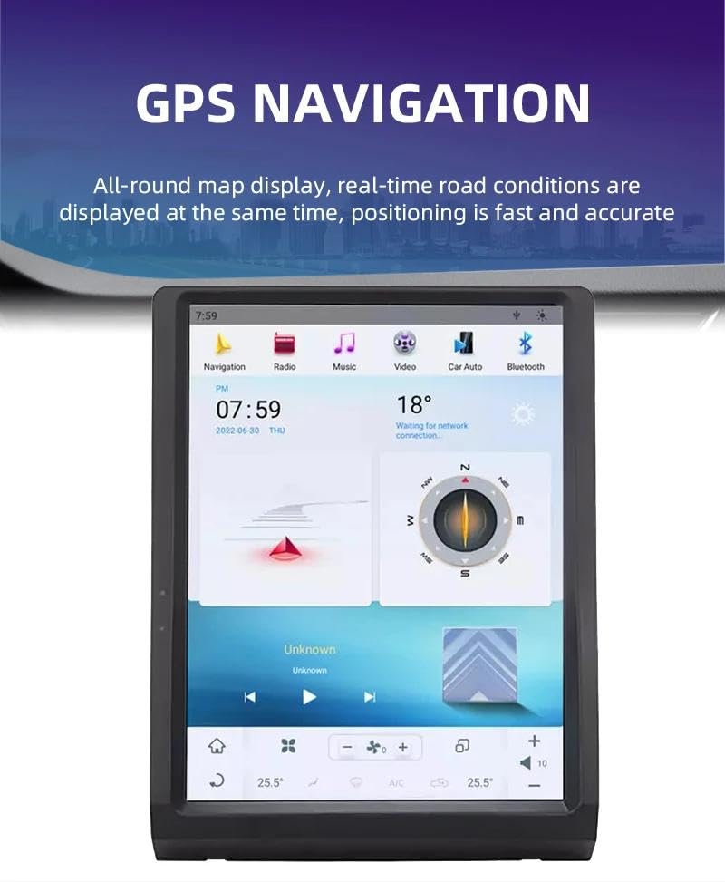 14.5 Inch Touch Screen Android 13 Car Radio for Dodge Durango Stereo Upgrade Tesla Style Head Unit Multimedia Player Android Auto Carplay GPS Navigation (2014-2020 Year)