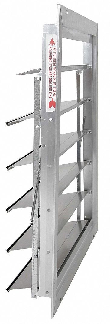 Dayton 24" Backdraft Damper/Intake Shutter, 25" x 25" Opening Required