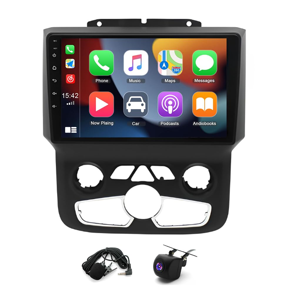 2+32G Car Radio Stereo Compatible with Dodge Ram 1500 2500 3500 2013-2019 Car Stereo Android 13 9Inch HD Touch Screen with Wireless Carplay Android Auto GPS Navigation Rear Backup Camera