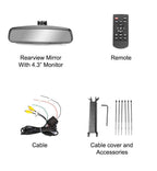 Master Tailgaters 10.5" OEM Rear View Mirror with 4.3" LCD Screen + OnStar Buttons for Existing Wiring | Rearview Universal Fit | Auto Adjusting Brightness LCD | Anti Glare | Full Mirror Replacement