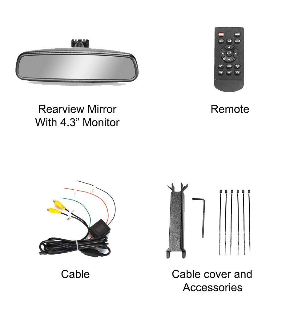 Master Tailgaters 10.5" OEM Rear View Mirror with 4.3" LCD Screen + OnStar Buttons for Existing Wiring | Rearview Universal Fit | Auto Adjusting Brightness LCD | Anti Glare | Full Mirror Replacement