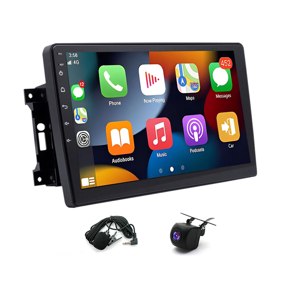 4+64G Android 14 Double Din Radio for Ford F-250 F-350 F-450 F-550 2005-2007 with Wireless Carplay Android, 10 inch Touch Screen Bluetooth Stereo Head Unit Stereo WiFi GPS Navigation Mirror Link