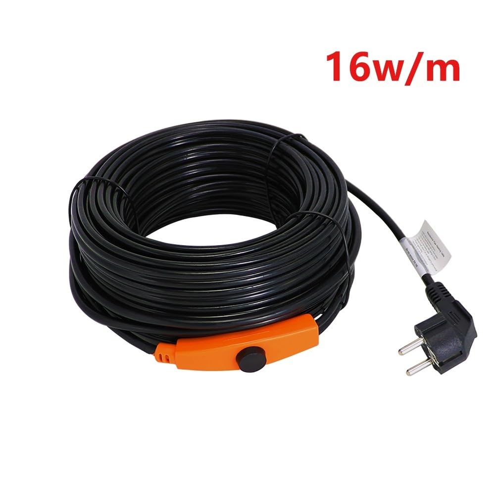 1~49m 16w/m Pipe Anti-Freeze Protection Self-regulating Heating Cable with Mini Temperature Controller Warm Wire Satisfied(8m (128W))