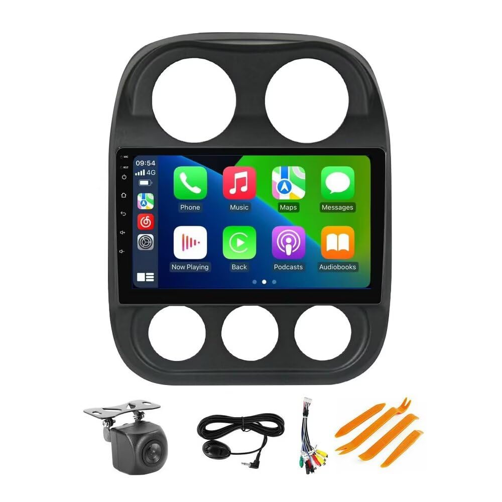 Radio for Jeep Compass 2010-2016 Stereo Upgrade Dash Kit Car GPS Navigation,2+32GB 10" IPS Touch Screen Head Unit with Car-Play & Android Auto/SWC/Rear View