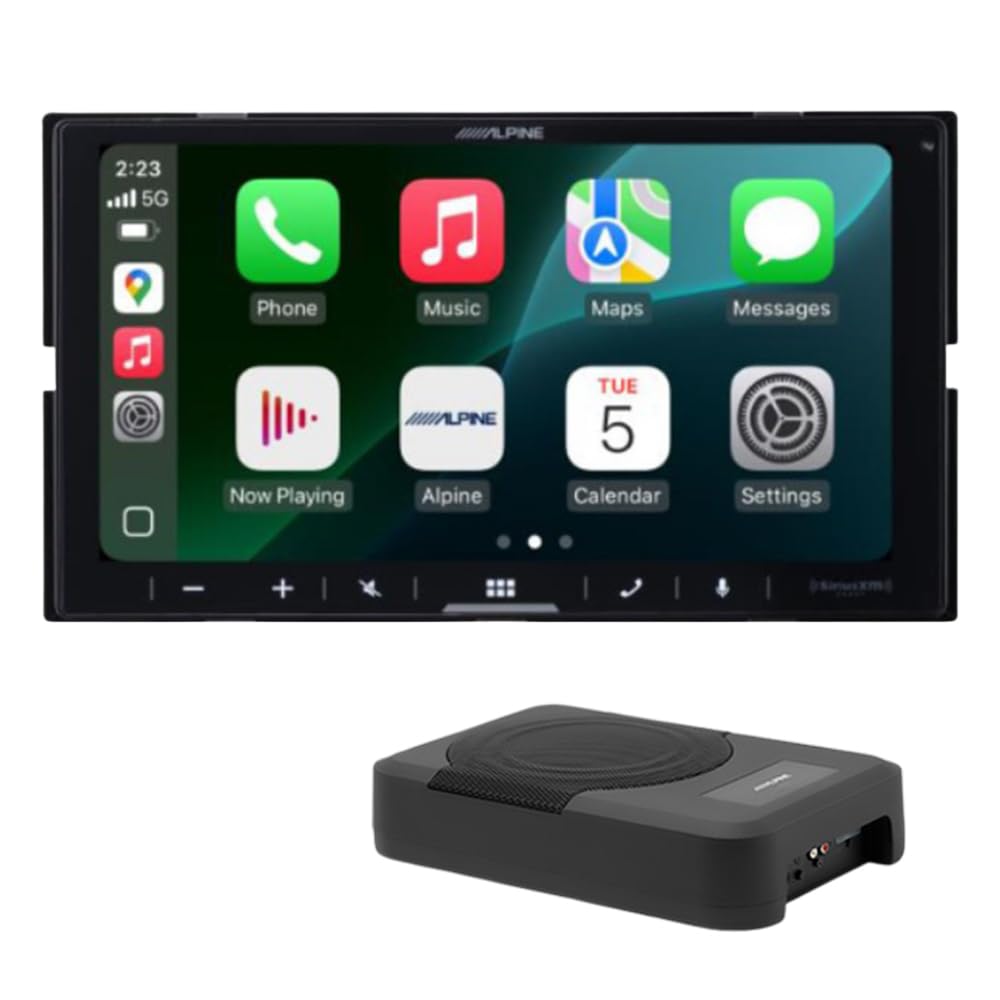 Alpine ILX-W770-M 7" Multimedia Receiver w/PWE-S8 8" Compact Powered Subwoofer