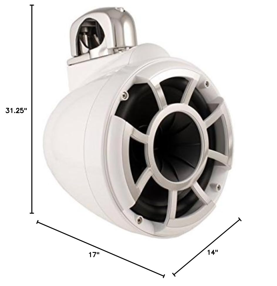 Wet Sounds REV10 10 in White Swivel Tower Speaker Bundle