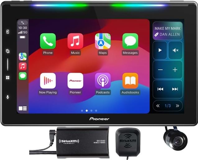 Pioneer DMH-WT6000NEX 10.1" Single DIN Digital Multimedia Receiver Bundled with + (1) Satellite Radio Tuner and a Bullet Style Backup Camera Package
