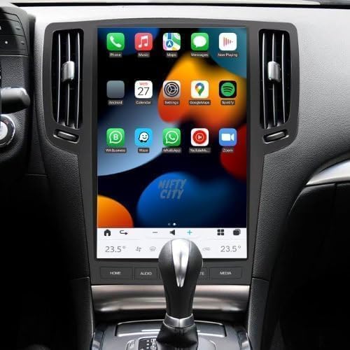 14.5" T-Style Screen for Infiniti G37 2007-2013 Wireless CarPlay and Android Auto Stereo Multimedia Upgrade Unit 1080P Video OEM (Carbon, 8GB+256GB)