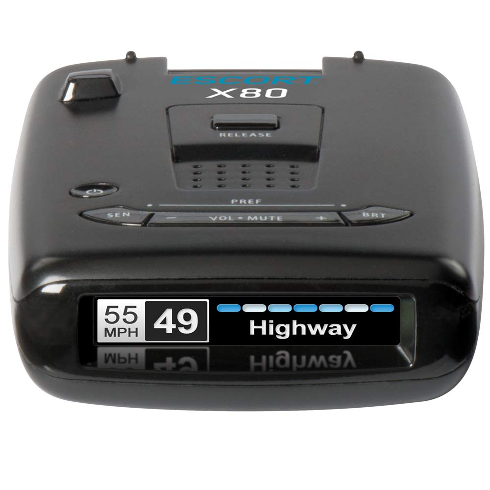 Escort X80 Laser Radar Detector - Extreme Long Range Early Alert Protection, False Alert Filter, Multi Color OLED Display, Crystal Clear Voice Alerts, Live Crowd Sourcing, Black