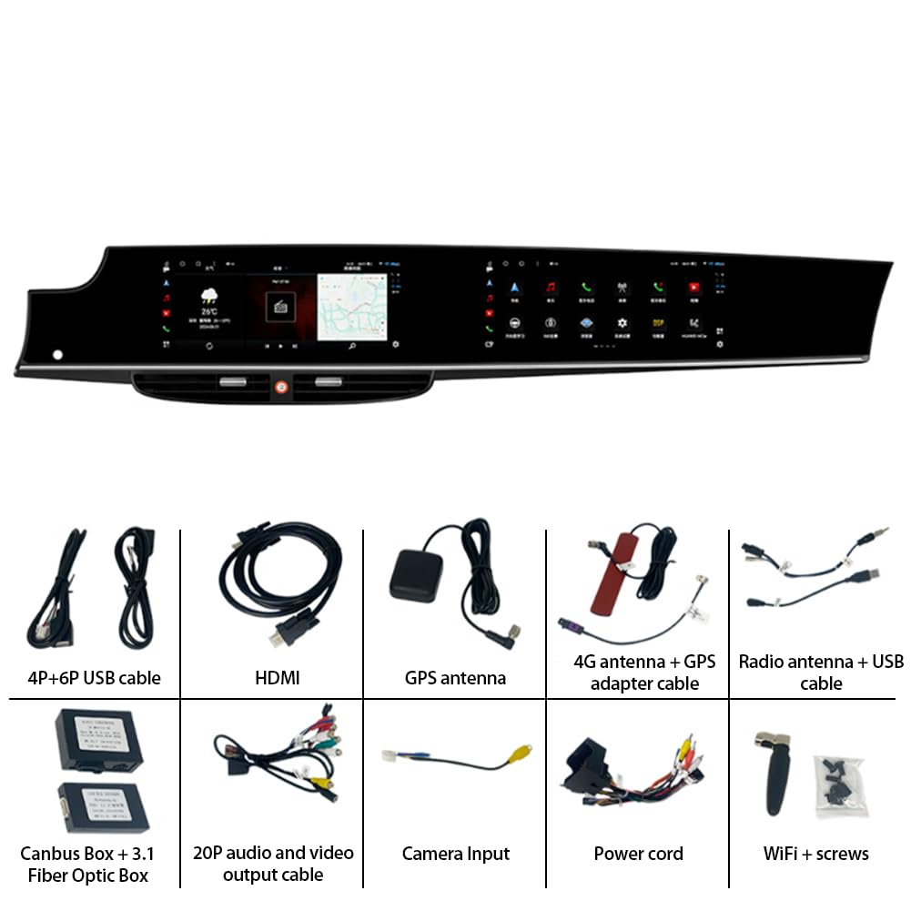 8Core Car Radio for Porsche Panamera 2010-2016 with Wireless CarPlay Android Auto MirrorLink, 8G+128GB 10.9in Touch Screen Radio with GPS Navigation,WiFi,Bluetooth,FM/RDS Radio,HiFi,SWC+Rear Camera