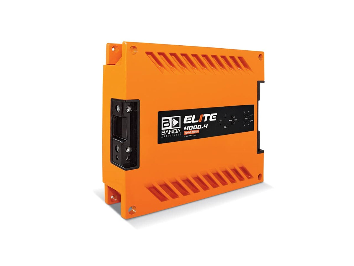 1-Channel Vehicle Audio Bass Amplifier - High-Powered Mono Bass Amplifier w/Subsonic Filter and Low Pass Filter Stable at 1 ohm, LED Indicators, Sound Specialization, Orange - Banda ICEX800.1ORANGE