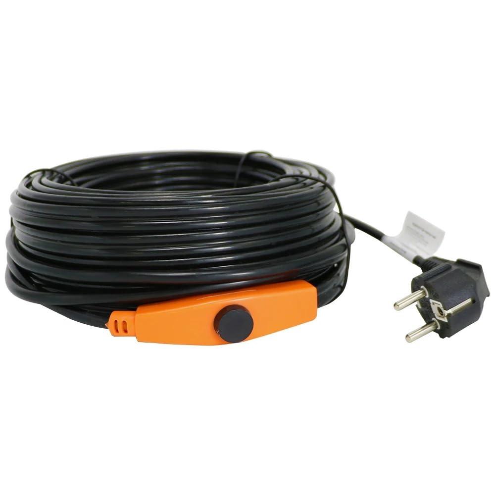 1~49m 16w/m Pipe Anti-Freeze Protection Self-regulating Heating Cable with Mini Temperature Controller Warm Wire Satisfied(8m (128W))