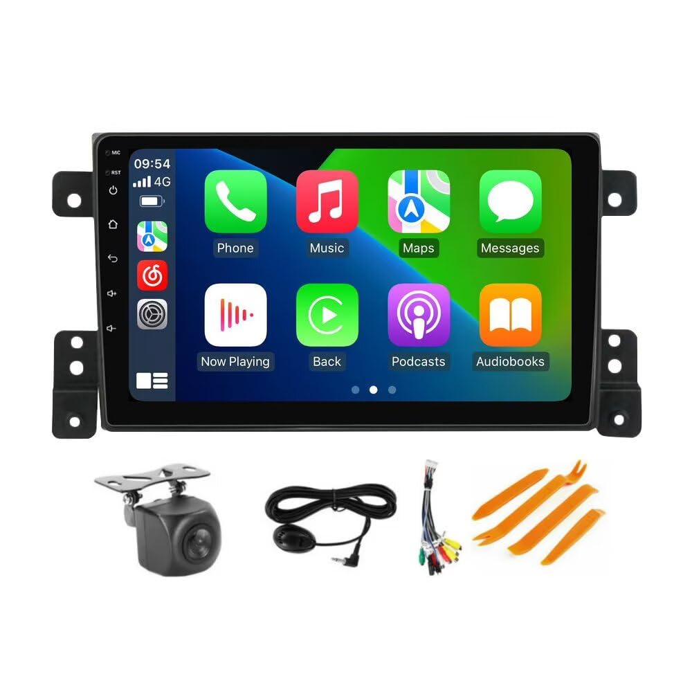 Radio for Suzuki Vitara 2005-2015 Stereo Upgrade Dash Kit Car GPS Navigation,2+32GB 9" IPS Touch Screen Head Unit with Car-Play & Android Auto/SWC/Rear View