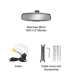 Master Tailgaters 10.5" OEM Rear View Mirror with 4.3" LCD Screen + OnStar Buttons for Existing Wiring | Rearview Universal Fit | Auto Adjusting Brightness LCD | Anti Glare | Full Mirror Replacement