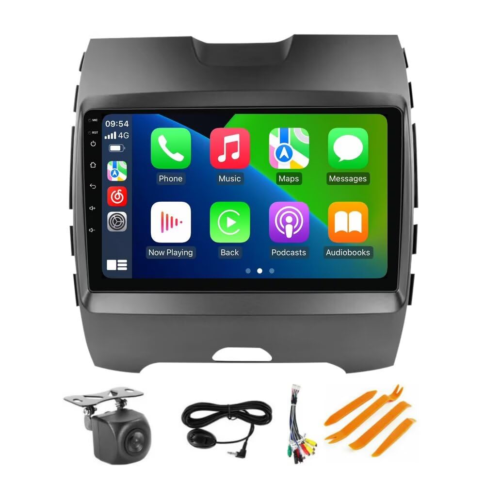 Radio for Ford Edge 2 2015 2016 2017 2018 Stereo Upgrade Dash Kit Car GPS Navigation,2+32GB 9" IPS Touch Screen Head Unit with Car-Play & Android Auto/SWC/Rear View