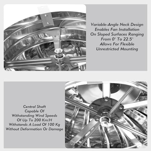 Wind Turbine Horizontal Generator Kits Charge Batteries Vertical Axis Controller Generation，Stainless Steel Turbine Roof Ventilator Unpowered Attic Fan Wind Turbine Vent with Mounting Feet