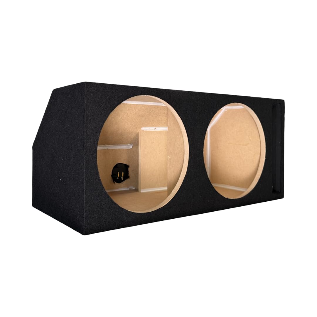 Custom Dual 12" Ported Subwoofer Enclosure Fits 2005-2025 Mustang Convertible, Slot-Ported Sub Box, 36Hz Tuned, Premium 5/8" MDF Wood